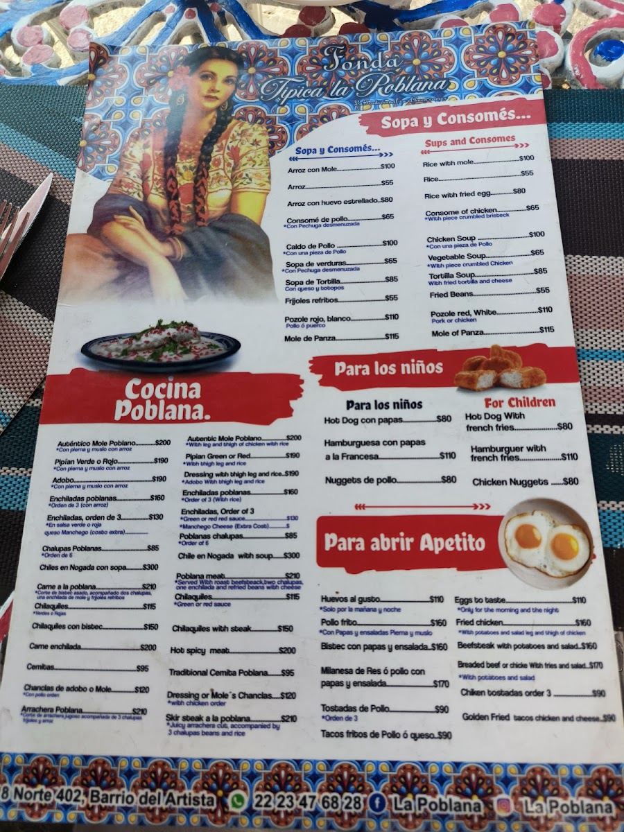 Fonda Típica La Poblana Menu - Image 3