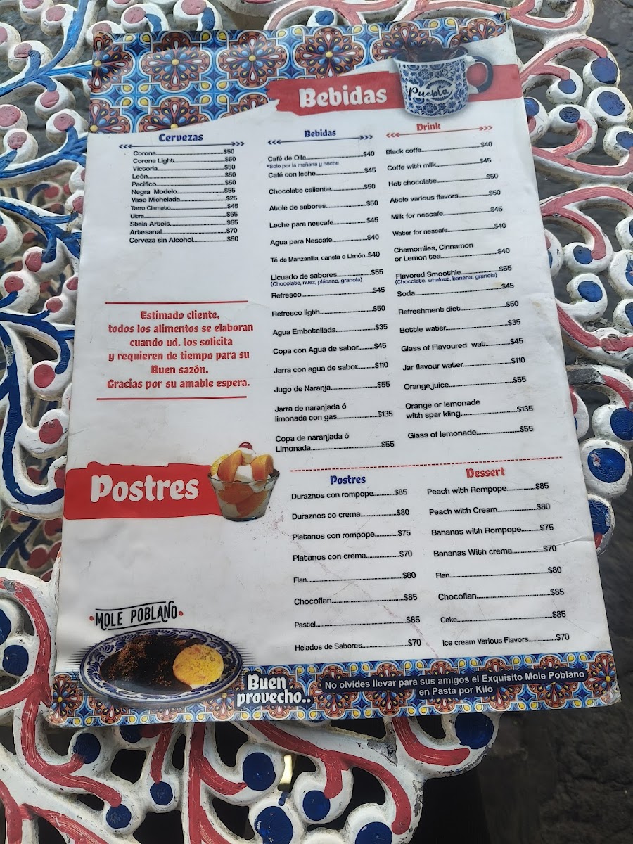 Fonda Típica La Poblana Menu - Image 6